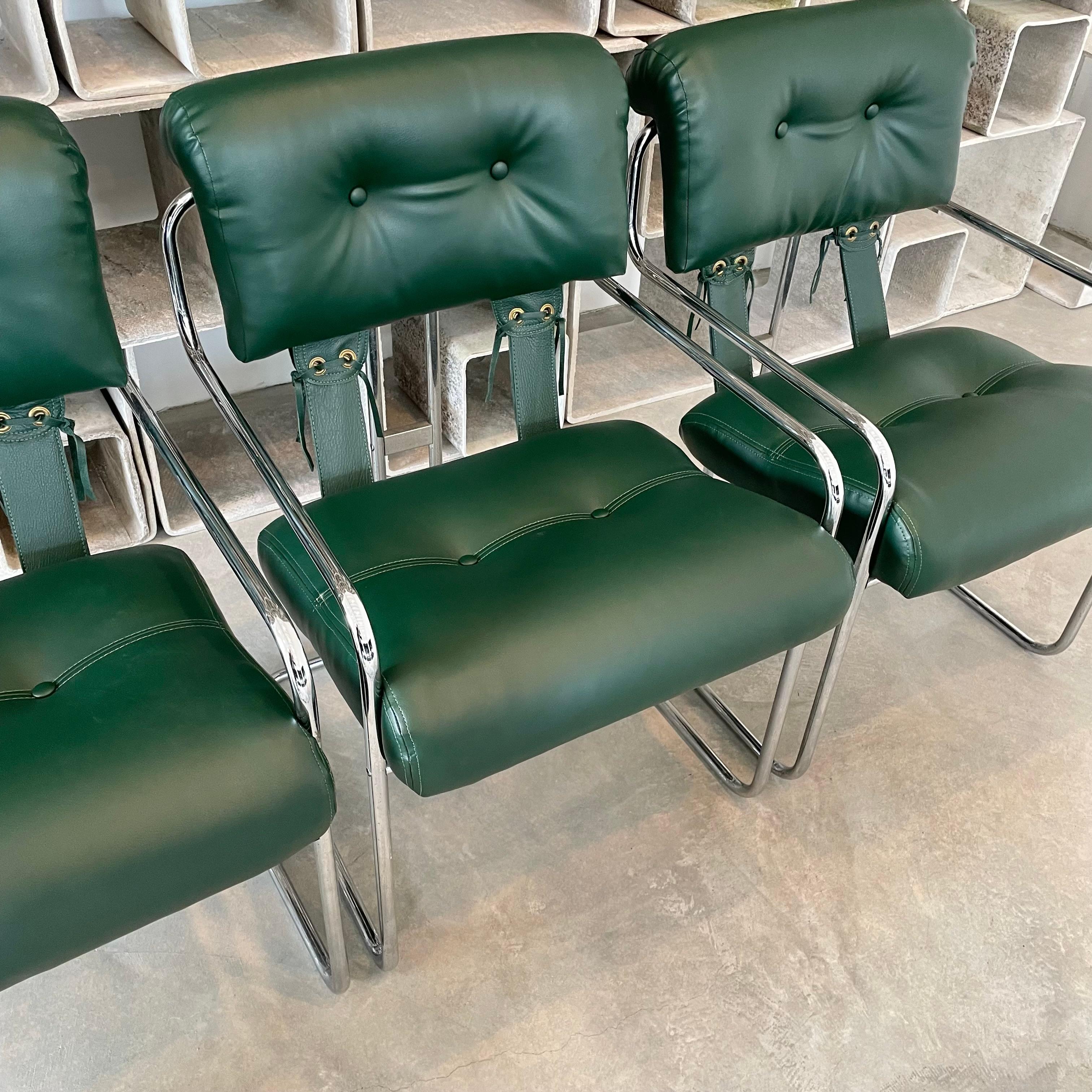 Set of 7 'Tucroma' Chairs in Green by Guido Faleschini, 1970s Italy 1