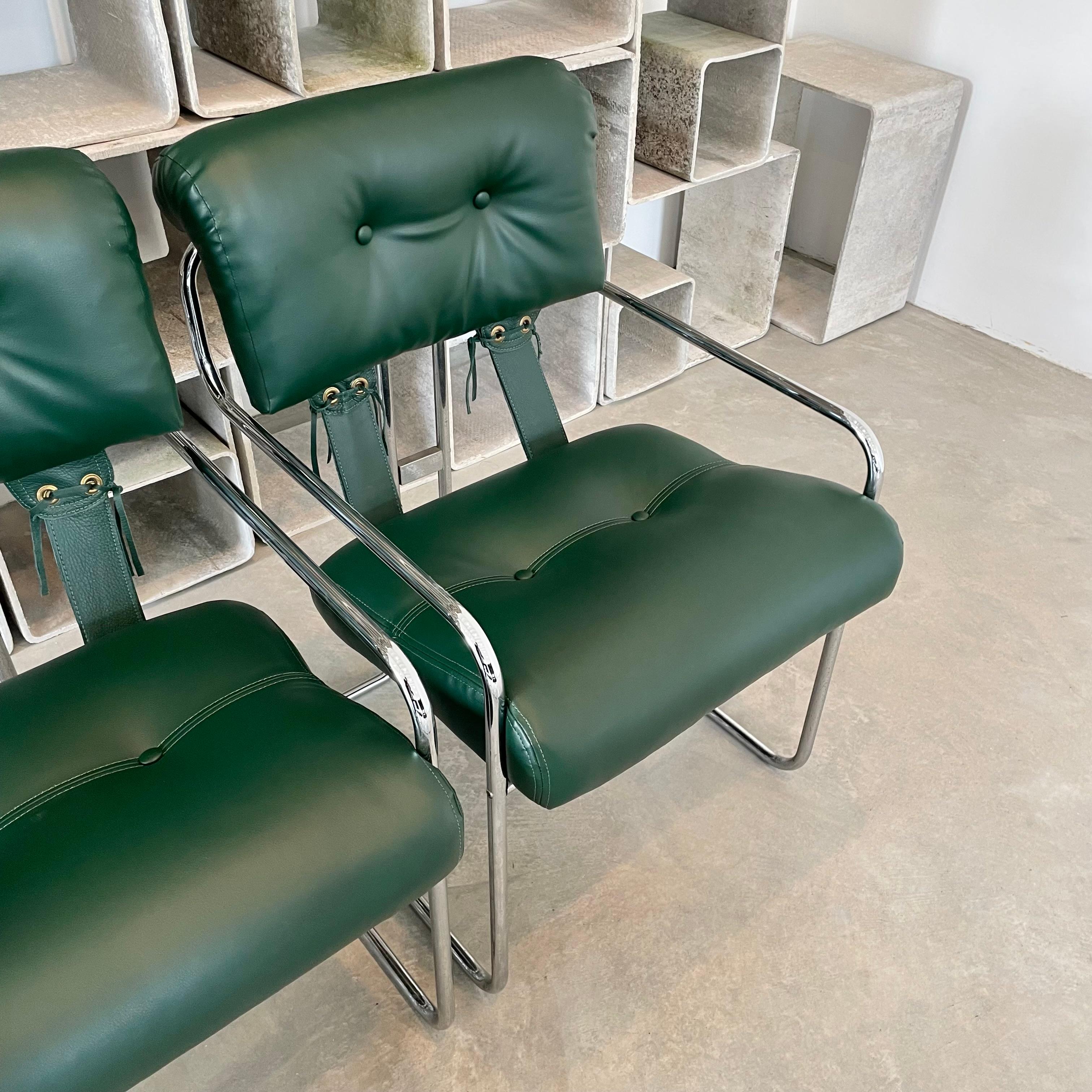 Set of 7 'Tucroma' Chairs in Green by Guido Faleschini, 1970s Italy 2