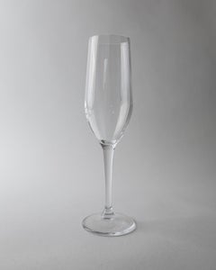 Set of 7 Vintage Champagne Glasses, Clear Glass with Stem and Flute, 1990s