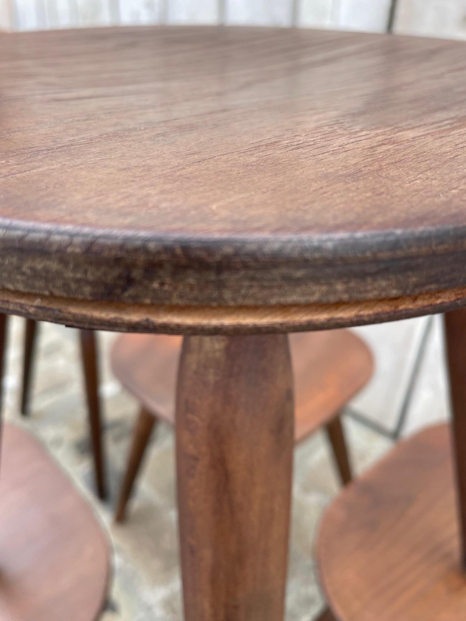 Oak Set of 7 vintage oak stools For Sale