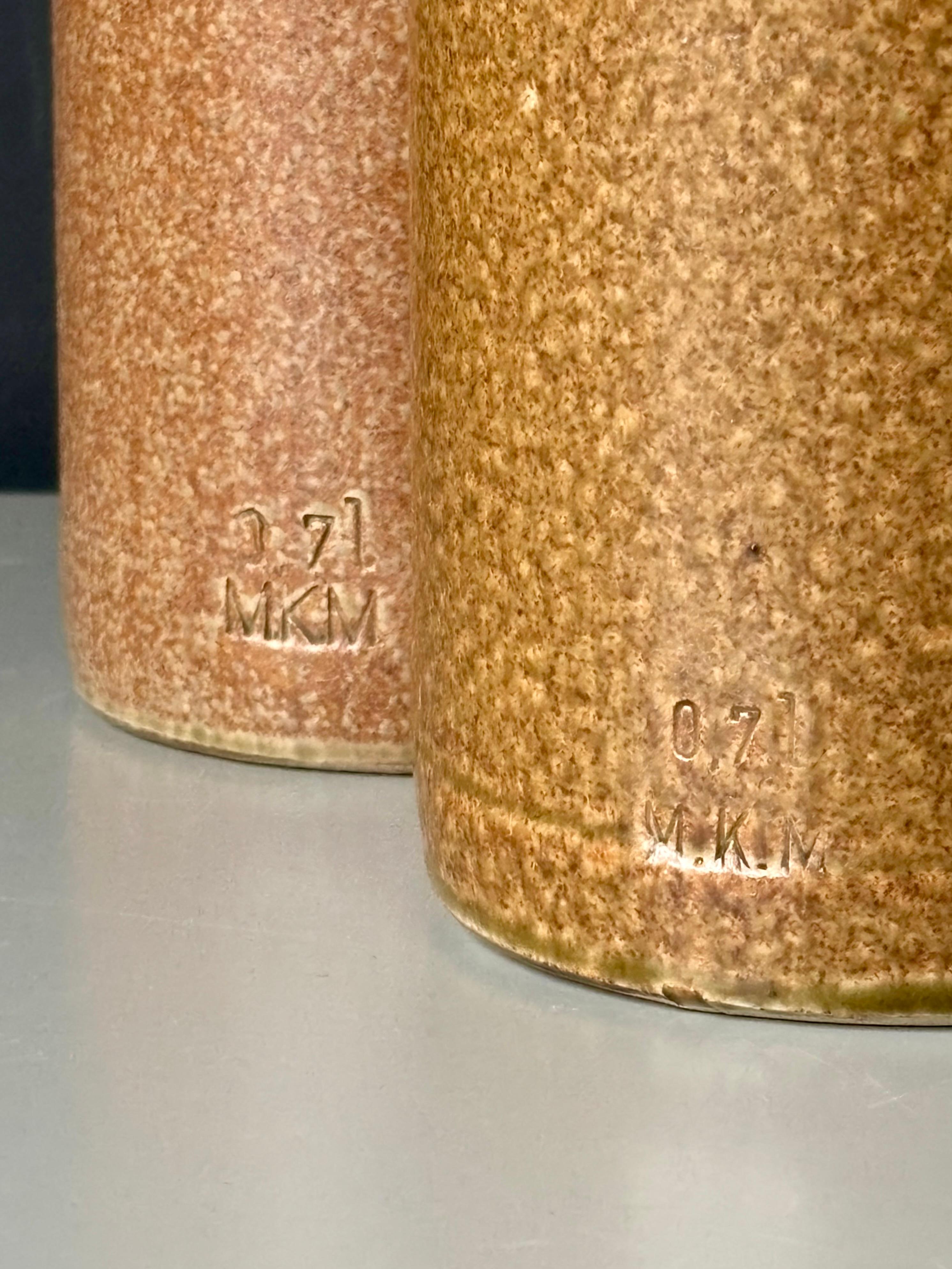 Ceramica Set di 7 vasi a bottiglia d'epoca in gres smaltato al sale in vendita
