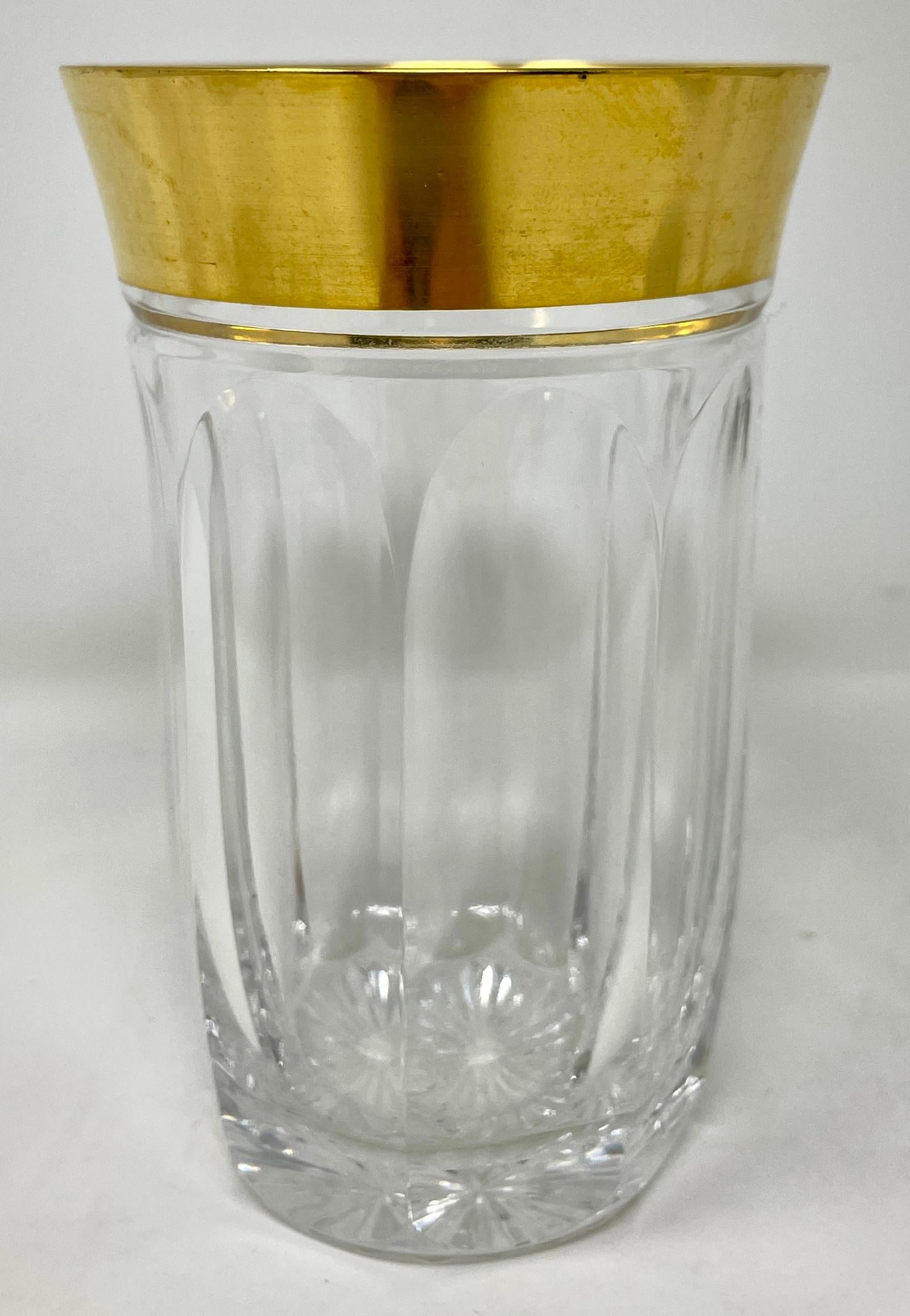 19th Century Set of 70 + Antique Continental Hand Cut Crystal & Gold-Leaf Glasses, circa 1890