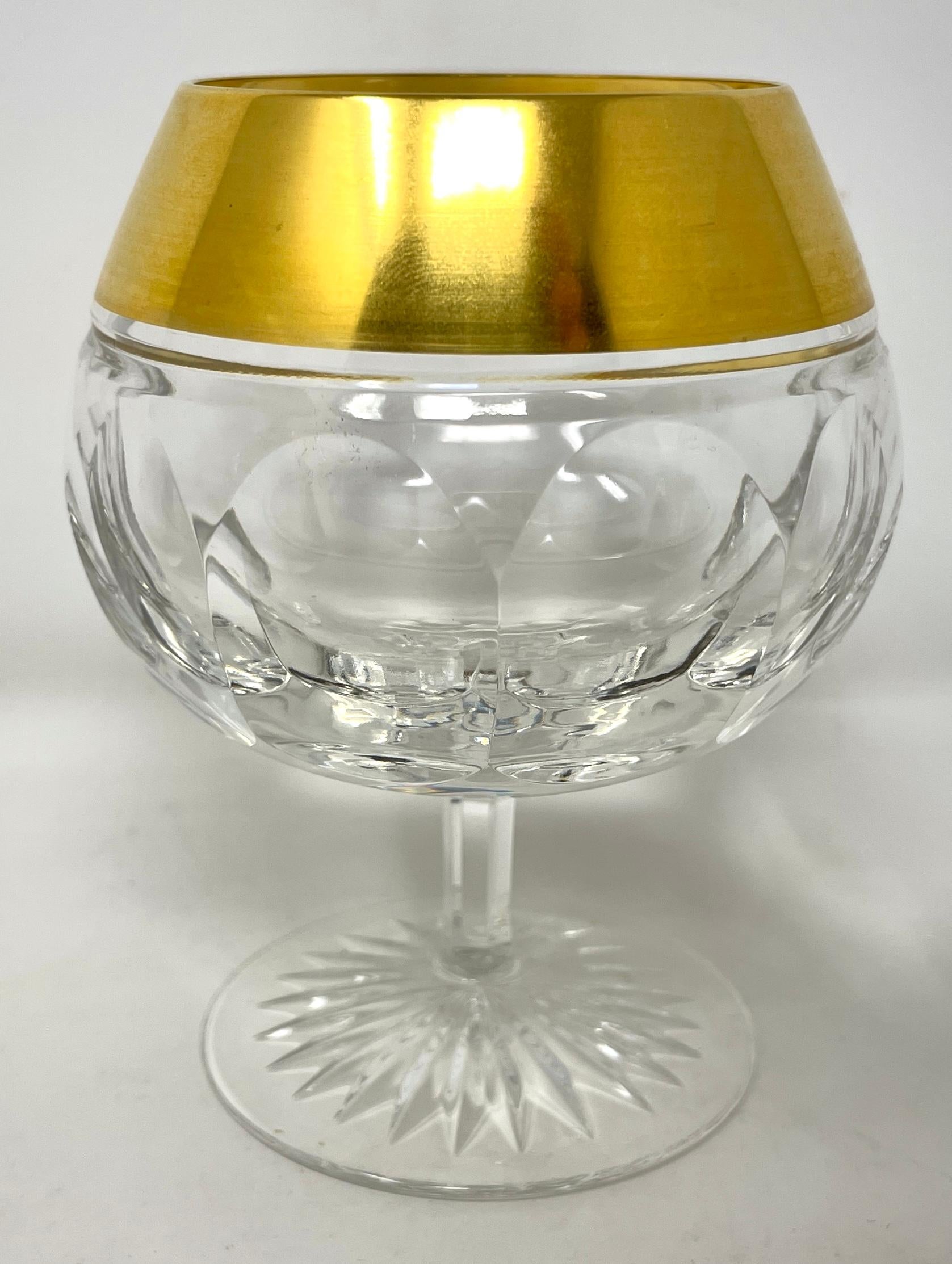 Set of 70 + Antique Continental Hand Cut Crystal & Gold-Leaf Glasses, circa 1890 1