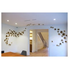 Set Of 70 Raku Wall Sculpture in Gold Porcelain by Natalya Sevastyanova