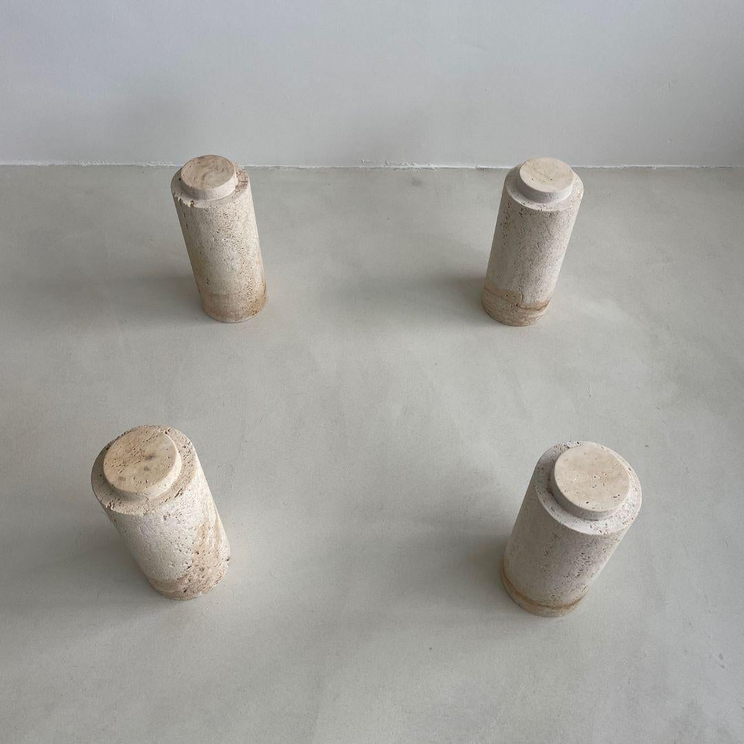 Set of 70s Travertine Coffee Tables by Angelo Mangiarotti, Made in Italy For Sale 13