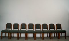 Set Of 8 1930's Art Deco Walnut Dining Chairs