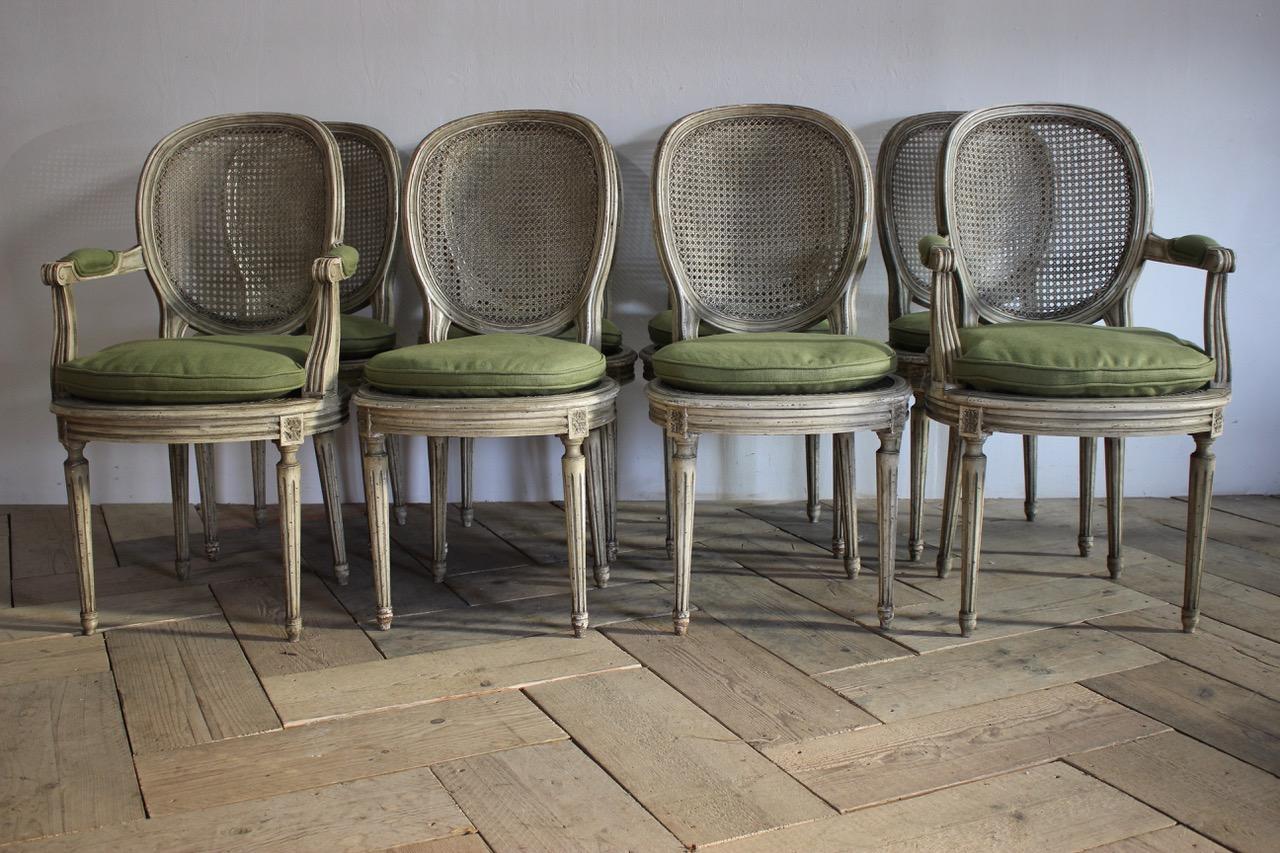 Set of 8, 1930s French Dining Chairs in the Louis XVI Taste 5