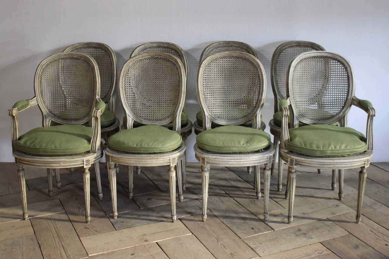 Set of 8, 1930s French Dining Chairs in the Louis XVI Taste 1