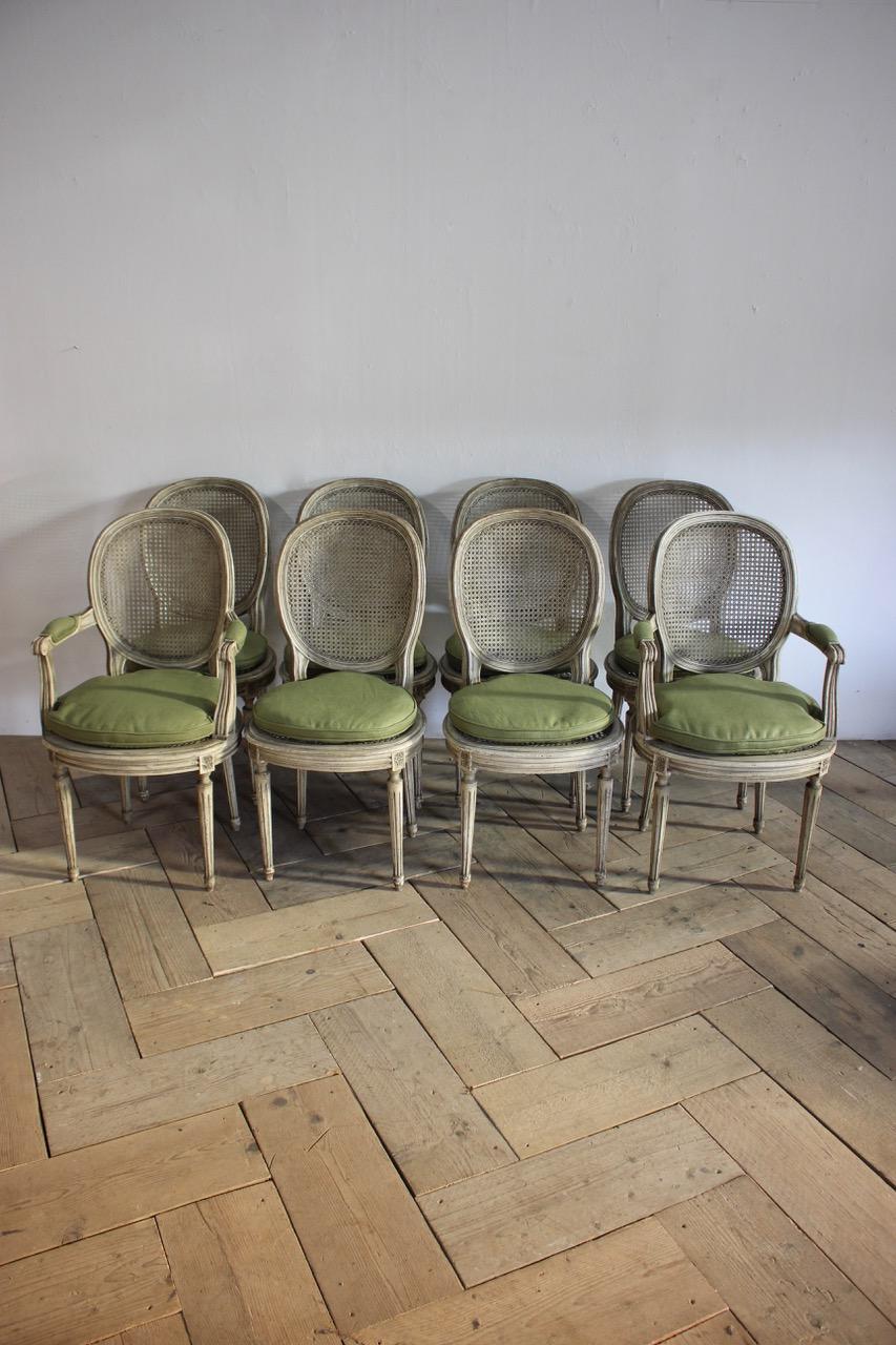 Set of 8, 1930s French Dining Chairs in the Louis XVI Taste 2
