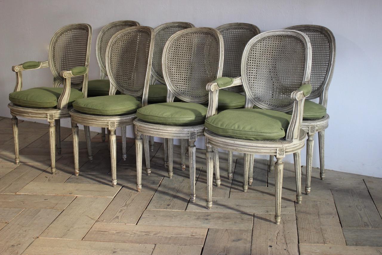 Set of 8, 1930s French Dining Chairs in the Louis XVI Taste 4