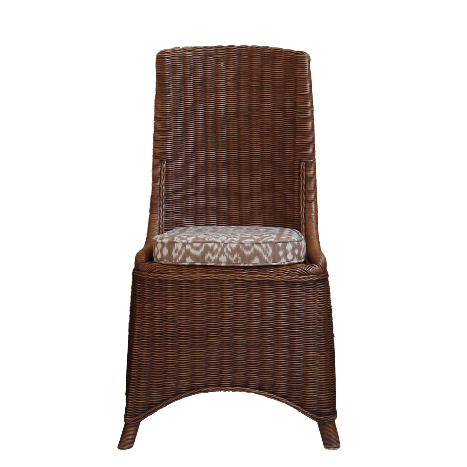 Set of 8 1950s French Rattan Dining Chairs In Good Condition For Sale In London, GB