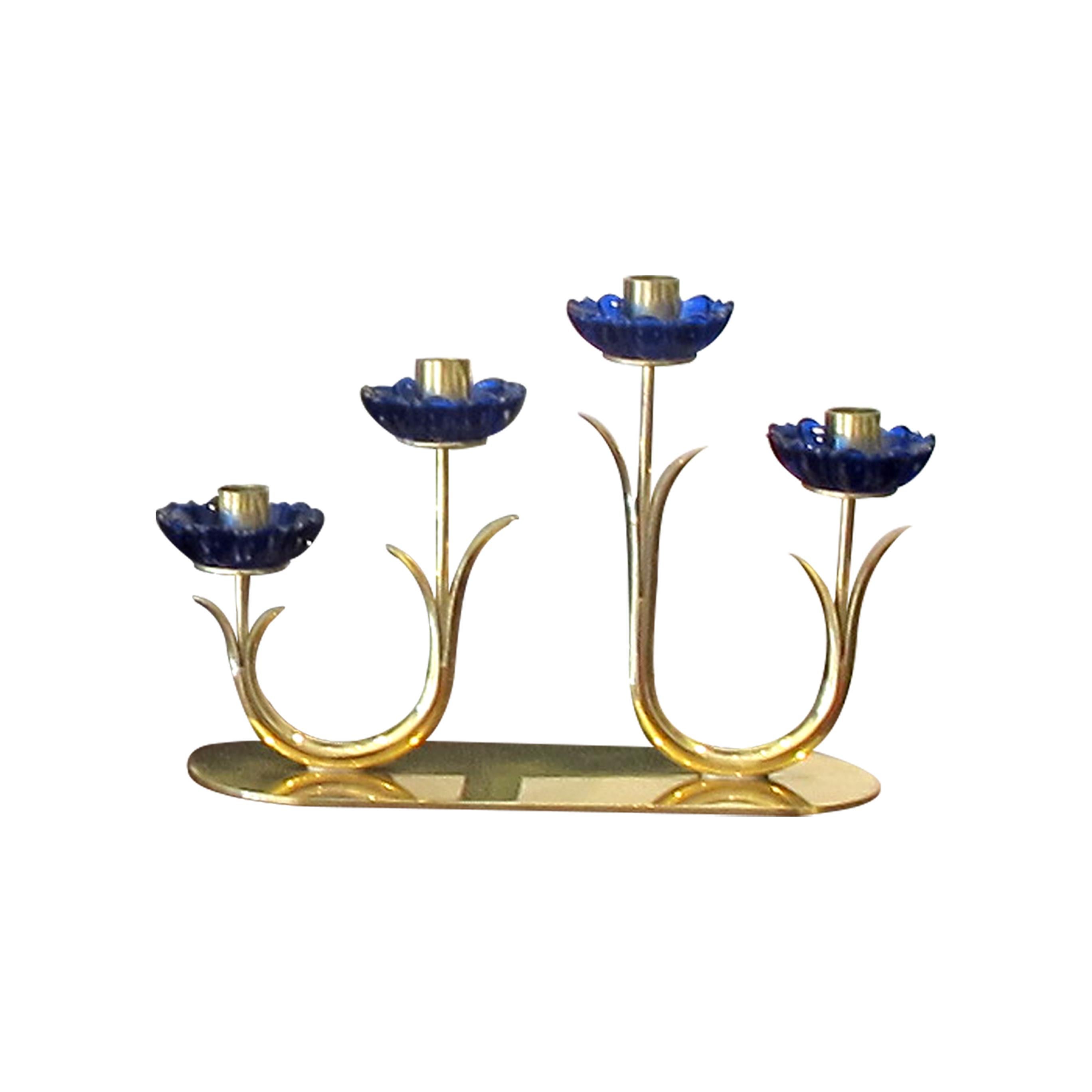 Set of 8 1950s Swedish Candleholders designed by Gunnar Ander for Ystad Metall In Good Condition In London, GB