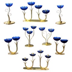 Set of 8 1950s Swedish Candleholders designed by Gunnar Ander for Ystad Metall