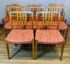 Ensemble de 8 chaises de salle à manger danoises Dyrlund en bois de rose du milieu du siècle des années 1960