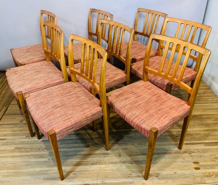 Set Of 8 1960s Danish Mid Century, Dyrlund Rosewood Dining Chairs