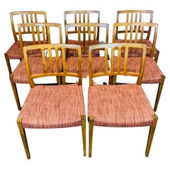 Ensemble de 8 chaises de salle à manger danoises Dyrlund en bois de rose du milieu du siècle des années 1960