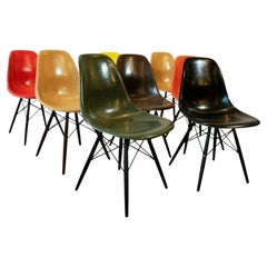 Set of 8 1960s Fibreglass Chairs by Charles and Ray Eames for Herman Miller