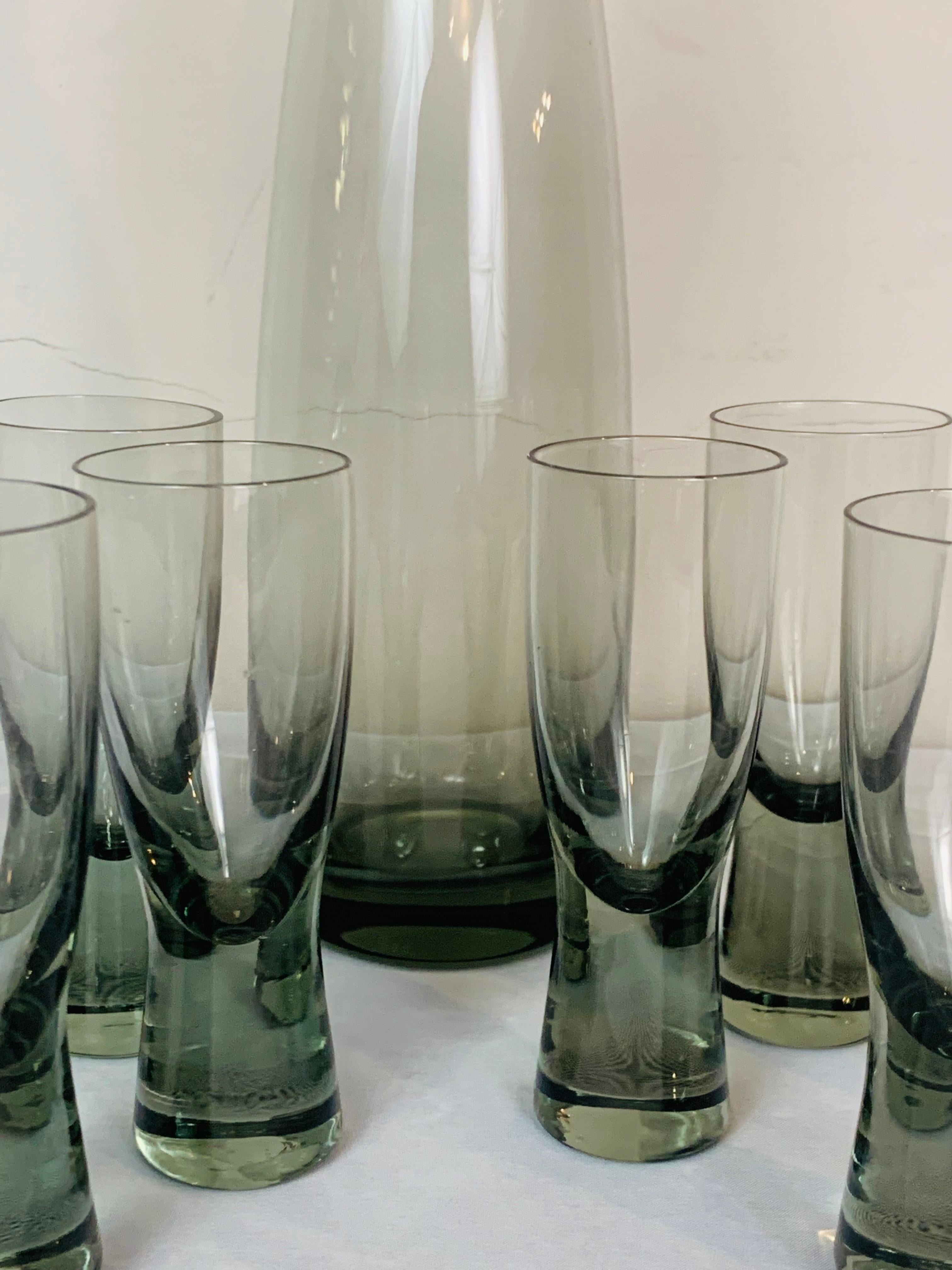 Set of 8 1960s Holmegaard Aperitif Glasses & Aristokat Decanter by Per Lütken 2