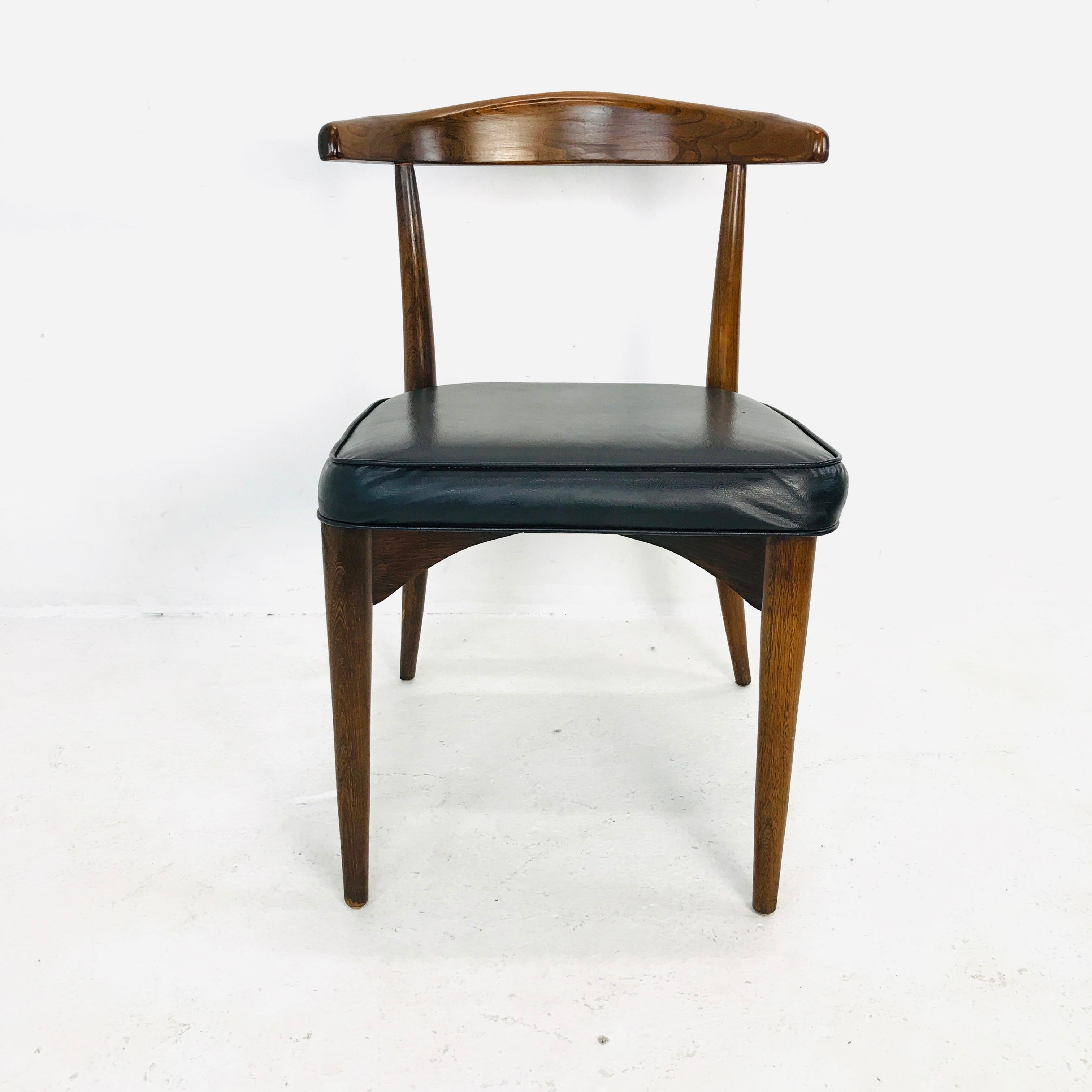 Set of 8 1960s Lawrence Peabody Walnut Dining Chairs In Good Condition In Dallas, TX