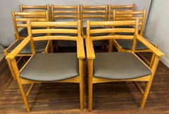 Set of 8 1960s Oak Danish Poul Volther for Sorø Stolefabrik Dining Chairs