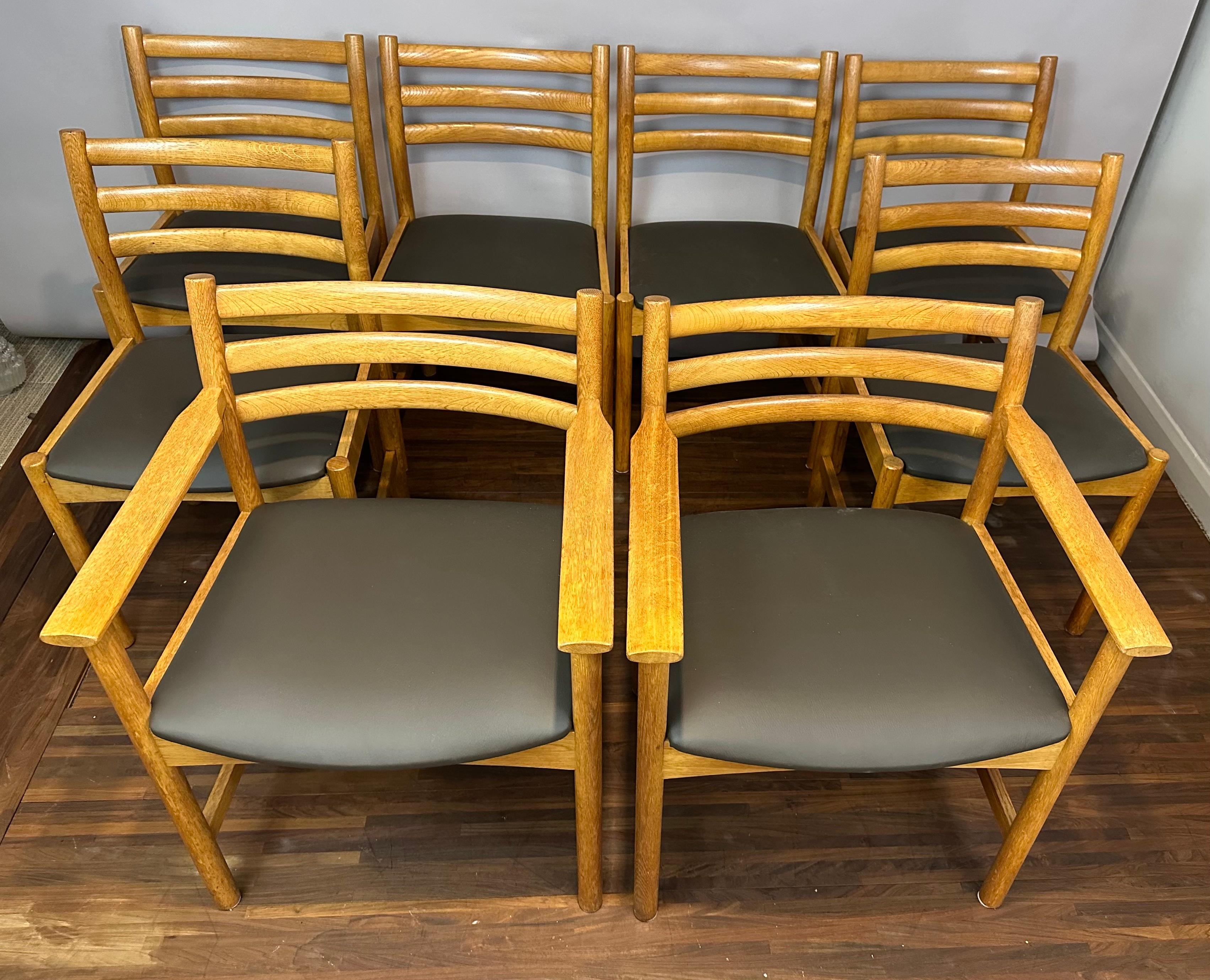 Mid-Century Modern Set of 8 1960s Oak Danish Poul Volther for Sorø Stolefabrik Dining Chairs