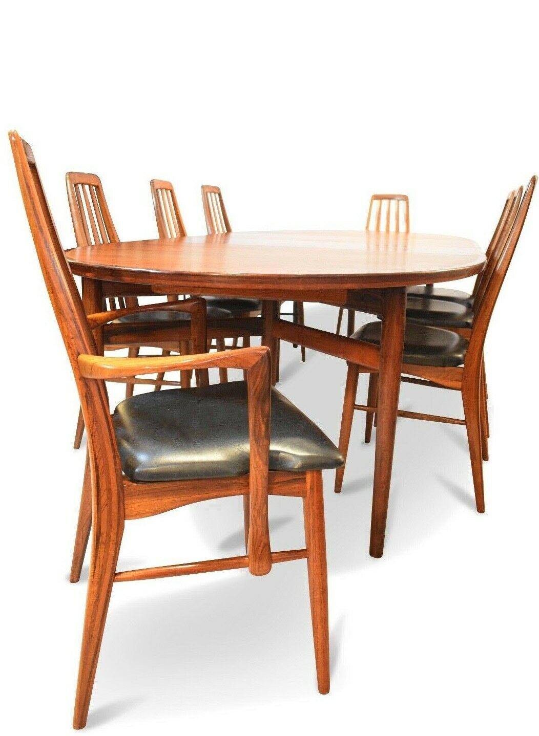 Mid-Century Modern Set of 8 1960s Rosewood 