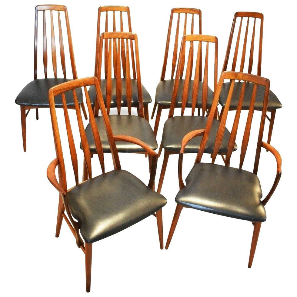 Set of 8 1960s Rosewood "Eva" Niels Koefoed Dining Chairs for Koefoed Hornslet