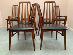 Set of 8 1960s Teak "Eva" Niels Koefoed Dining Chairs for Koefoed Hornslet
