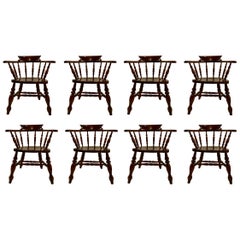 Set of 8, 19th Century, Antique Captain's Chairs