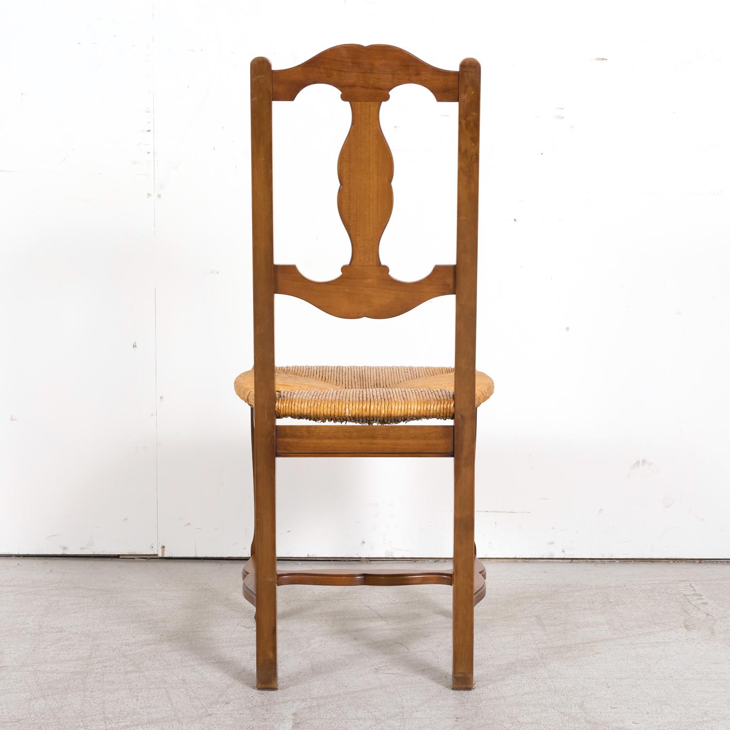 Set of 8 19th Century Country French Louis XV Style Carved Walnut Dining Chairs For Sale 11