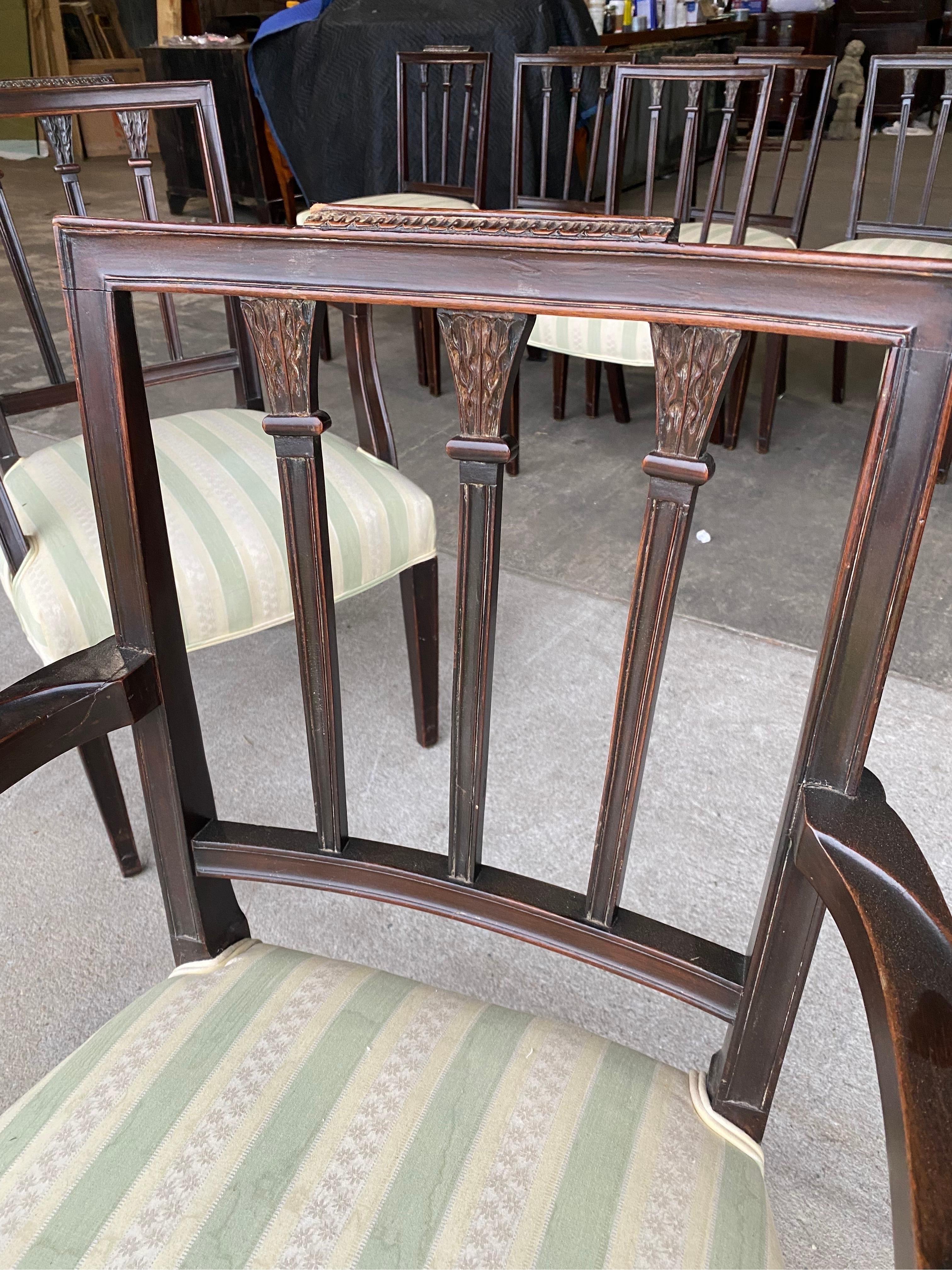 Set of 8 19th Century English Mahogany Dining Chairs For Sale 1
