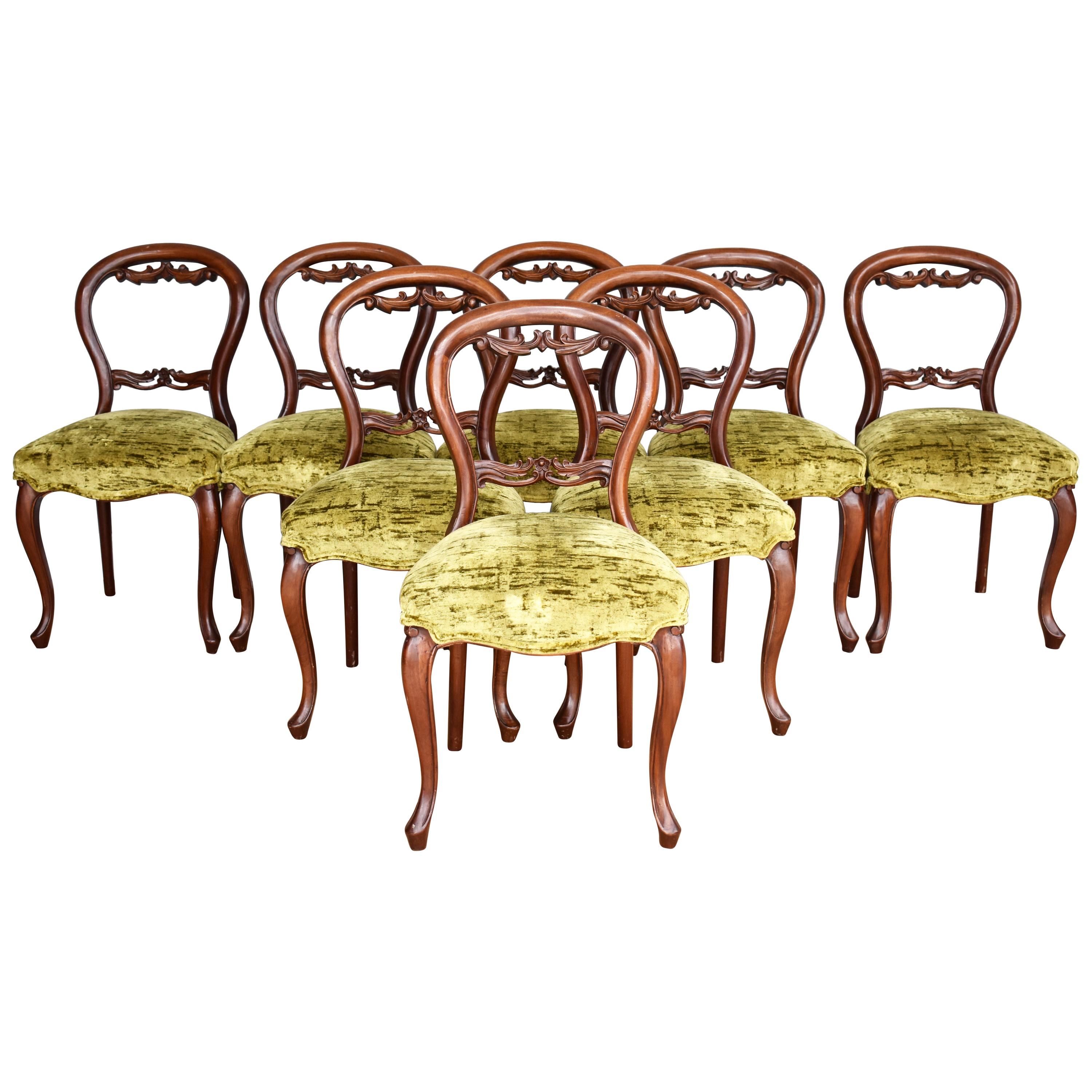 Set of 8 19th Century English Victorian Mahogany Dining Chairs