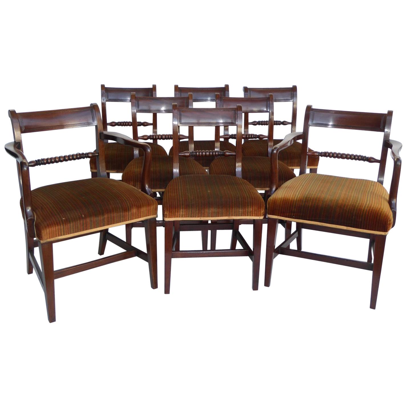 Set of 8 19th Century George III Mahogany Dining Chairs