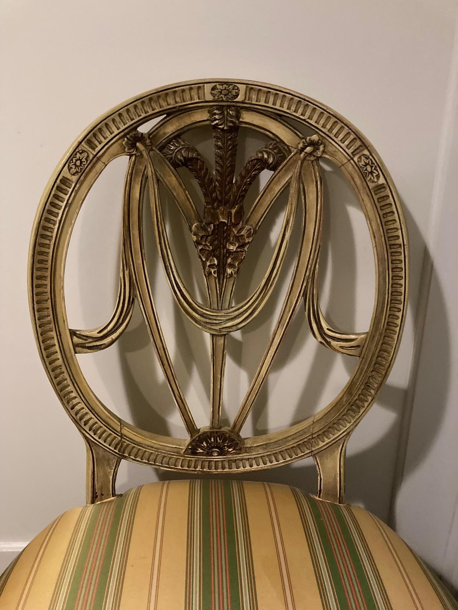 Set of 8 19th Century Italian Painted Dining Room Chairs In Good Condition For Sale In Tacoma, WA