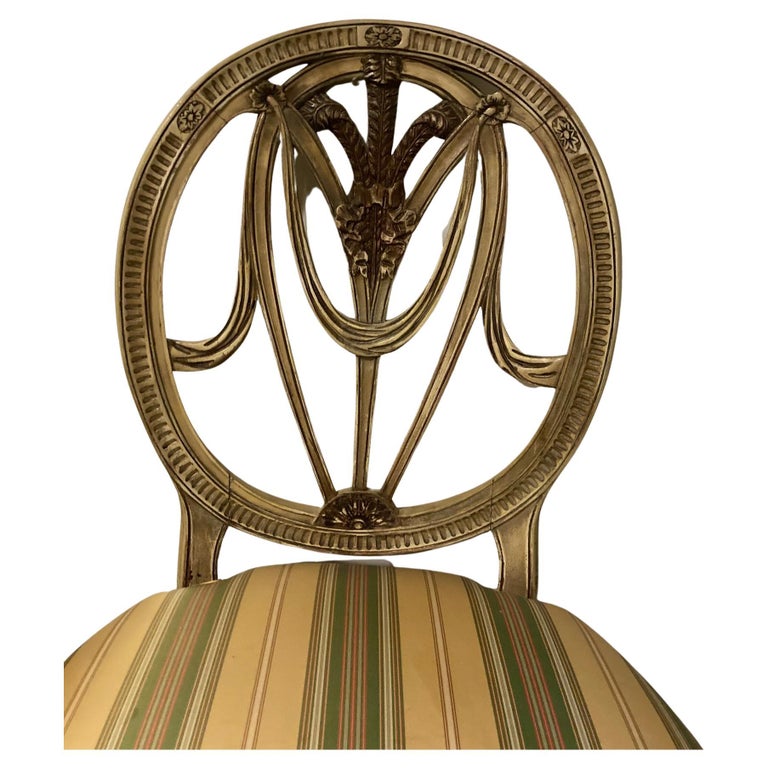 Set of 8 19th Century Italian Painted Dining Room Chairs For Sale at