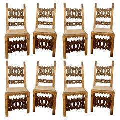 Set of 8 19th Century Italian Renaissance Revival Carved Dining Chairs