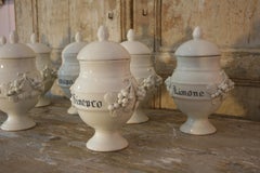 Set of 8 19th Century Italian stamped Apothecary / Pharmacy Jars