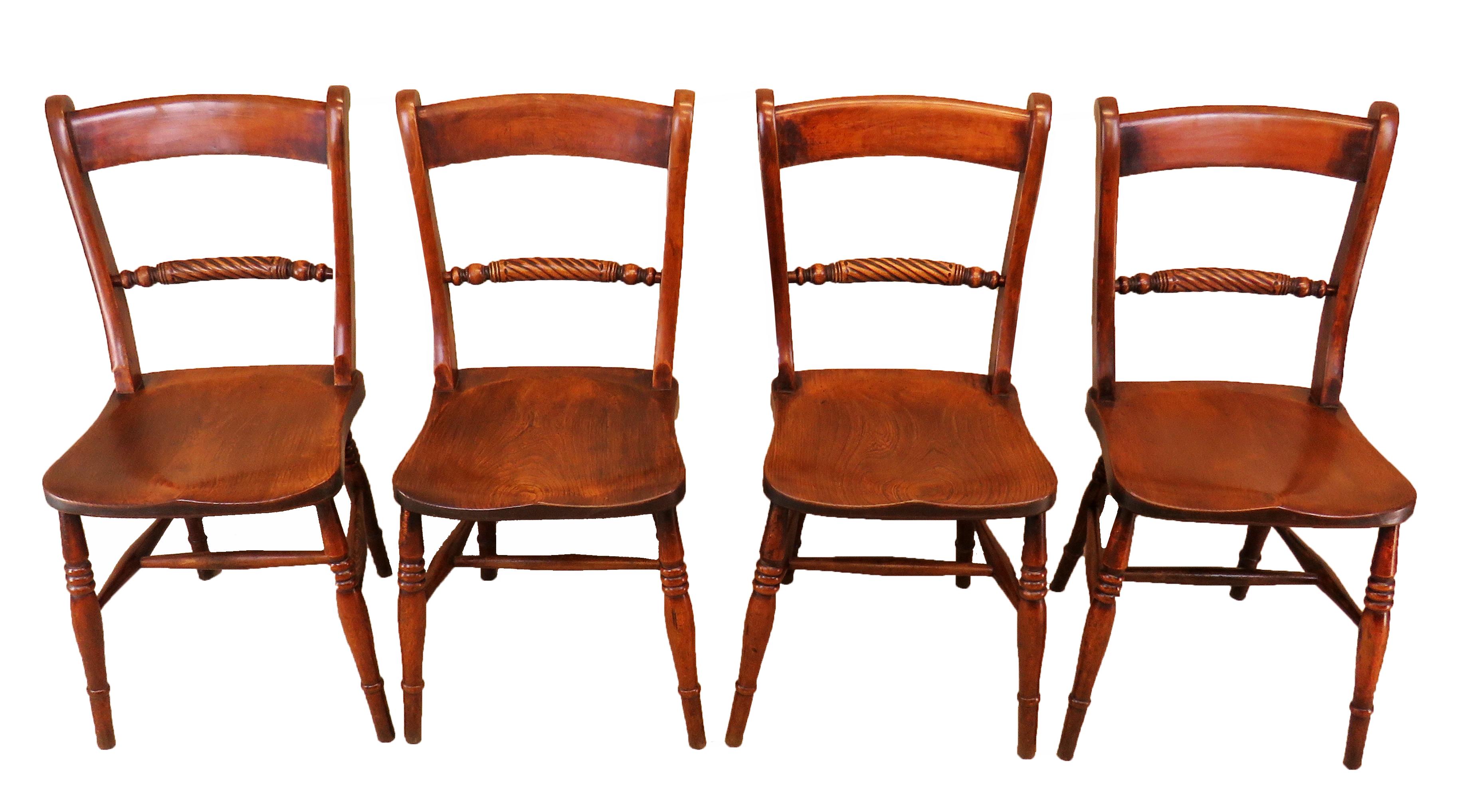 Victorian Set of 8 19th Century Kitchen Dining Chairs