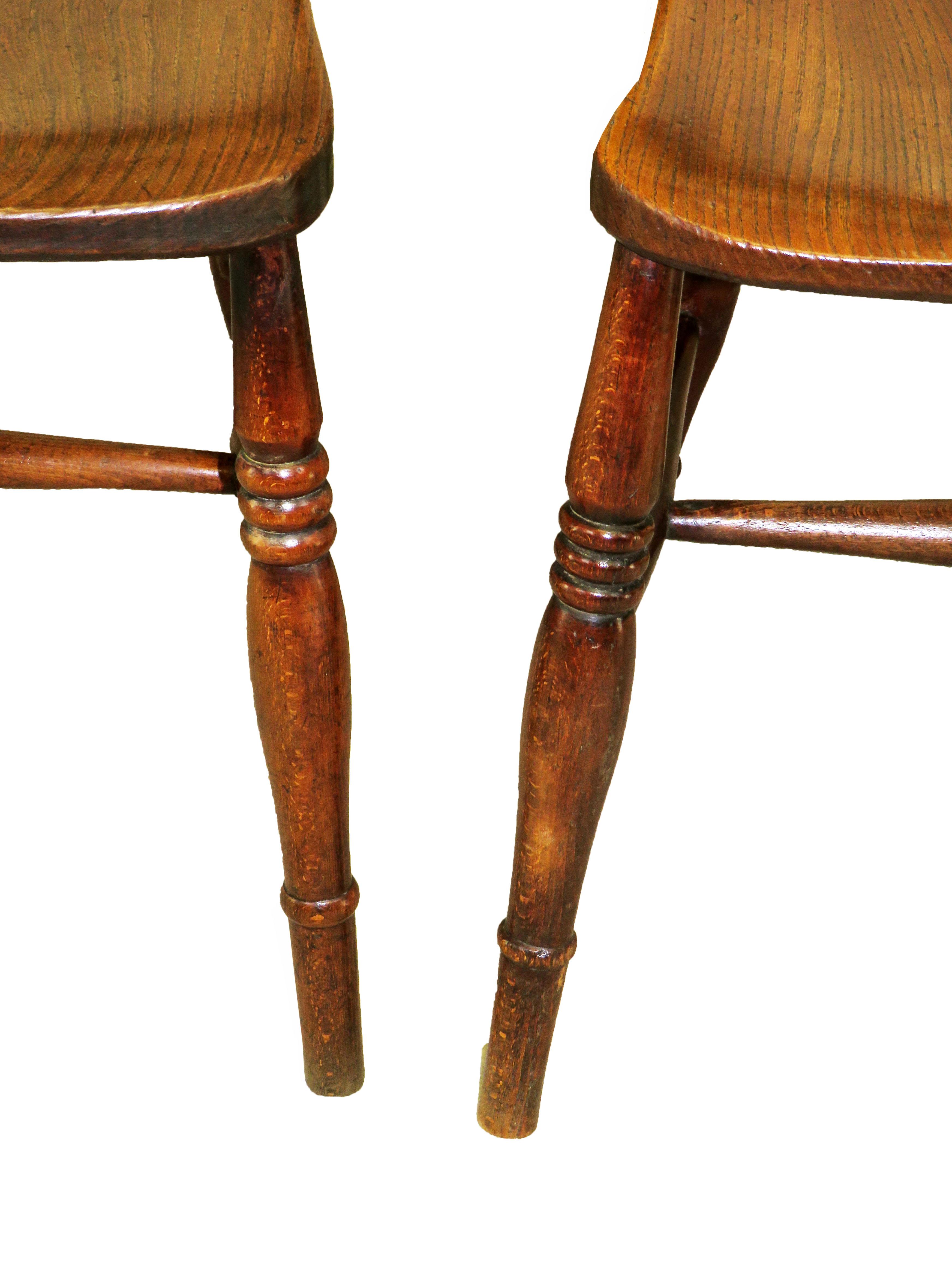 Ash Set of 8 19th Century Kitchen Dining Chairs