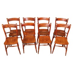 Set of 8 19th Century Kitchen Dining Chairs