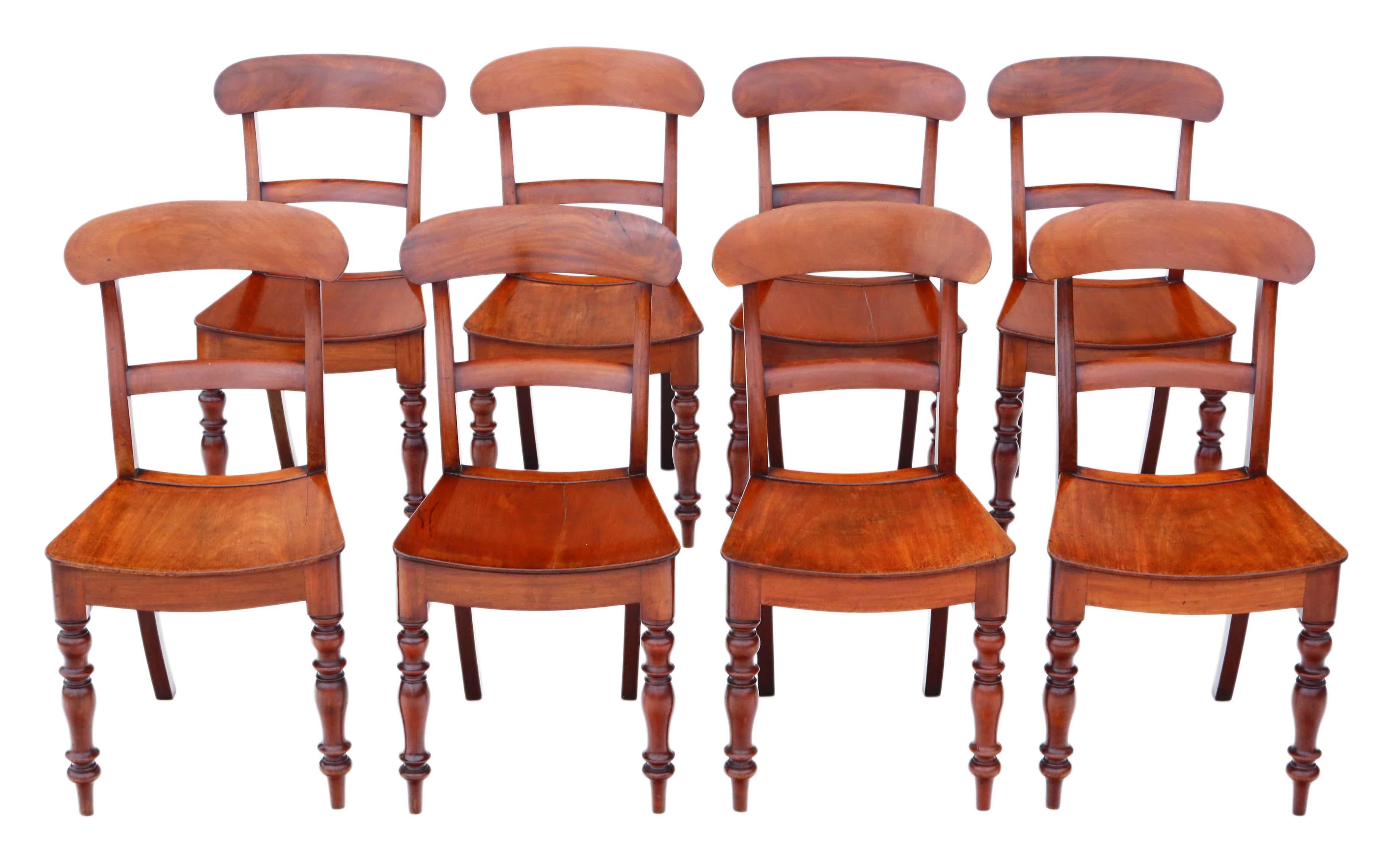 Set of 8 19th Century Mahogany Dining Chairs - Antique Quality For Sale
