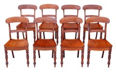 Ensemble de 8 chaises de salle à manger en acajou du 19ème siècle - qualité ancienne
