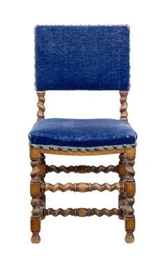 Set of 8 19th Century Oak Barley Twist Dining Chairs