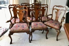 Set Of 8 19TH Century Queen Anne Style Dining Chairs