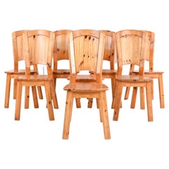 Set of (8) 20th C. Scandinavian Pine Dining Side Chairs