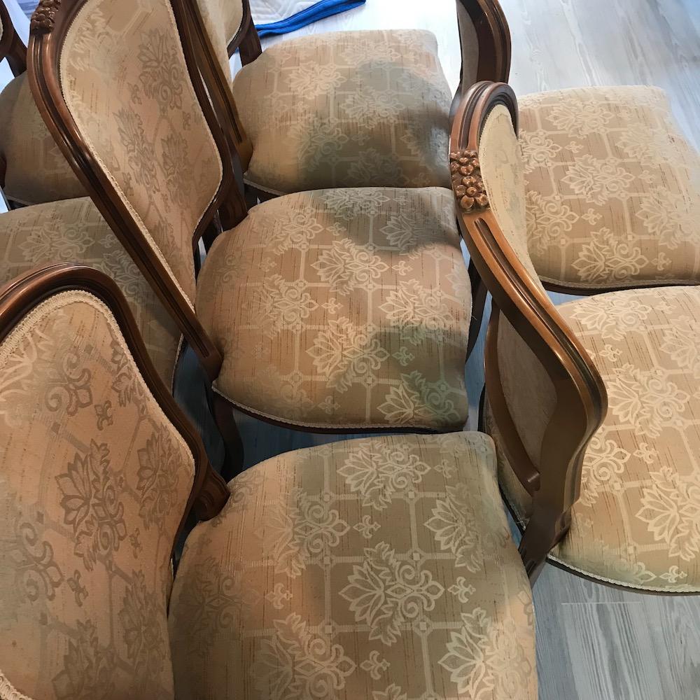 Set of 8 20th Century Wood and Upholstered Dining Chairs 2