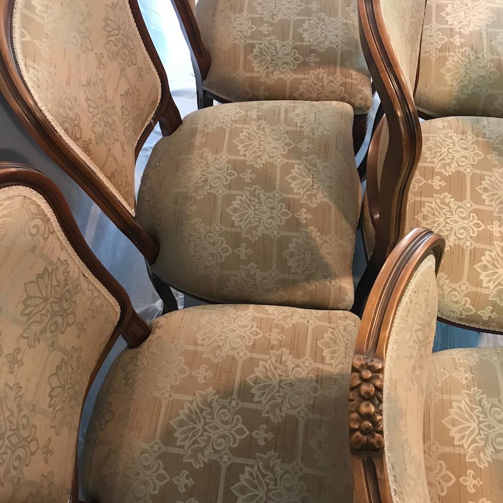 Set of 8 20th Century Wood and Upholstered Dining Chairs 3