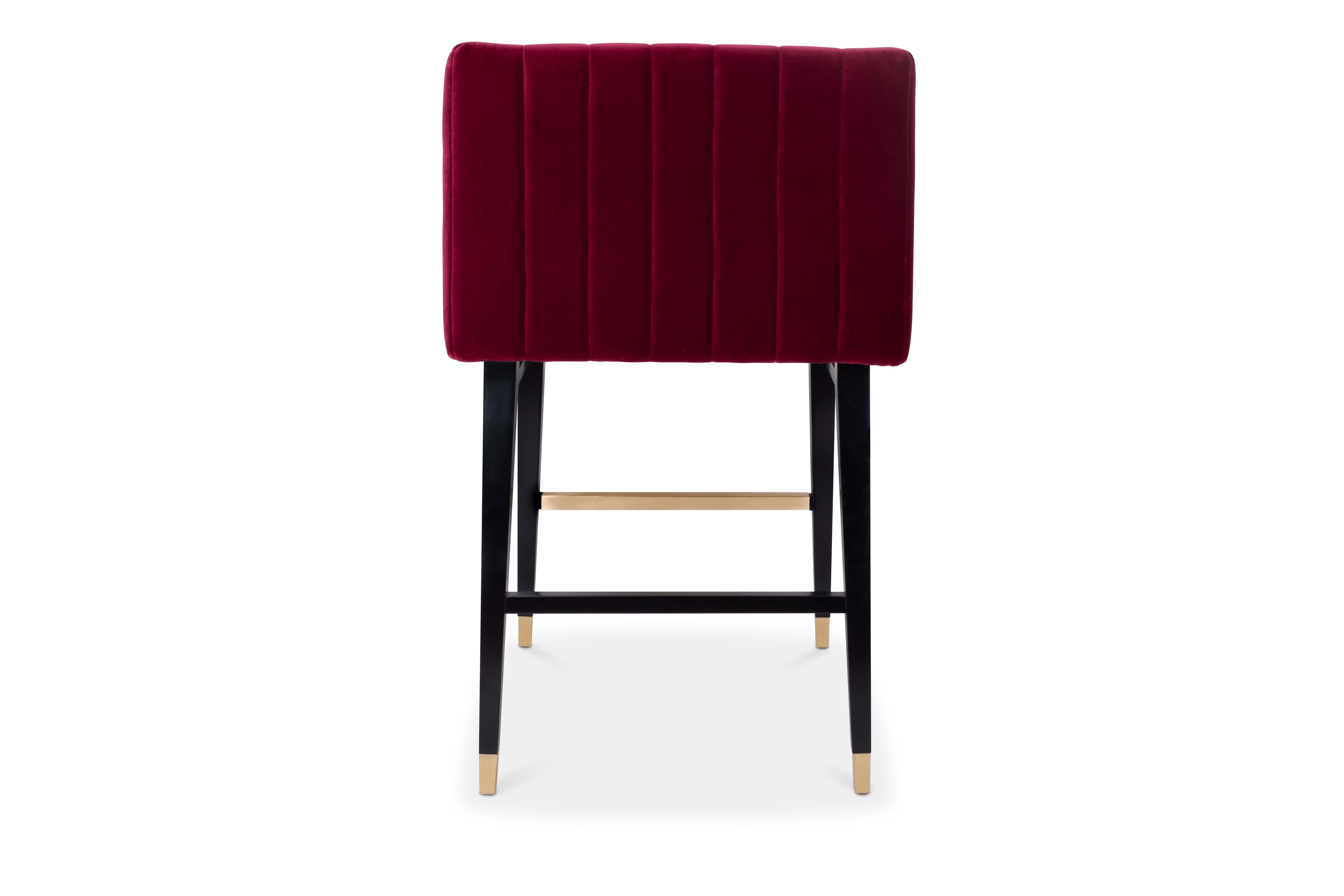 Set de 8 21st Century Leather Inglewood  Chaise de bar en Wood par Porus Studio en vente 6
