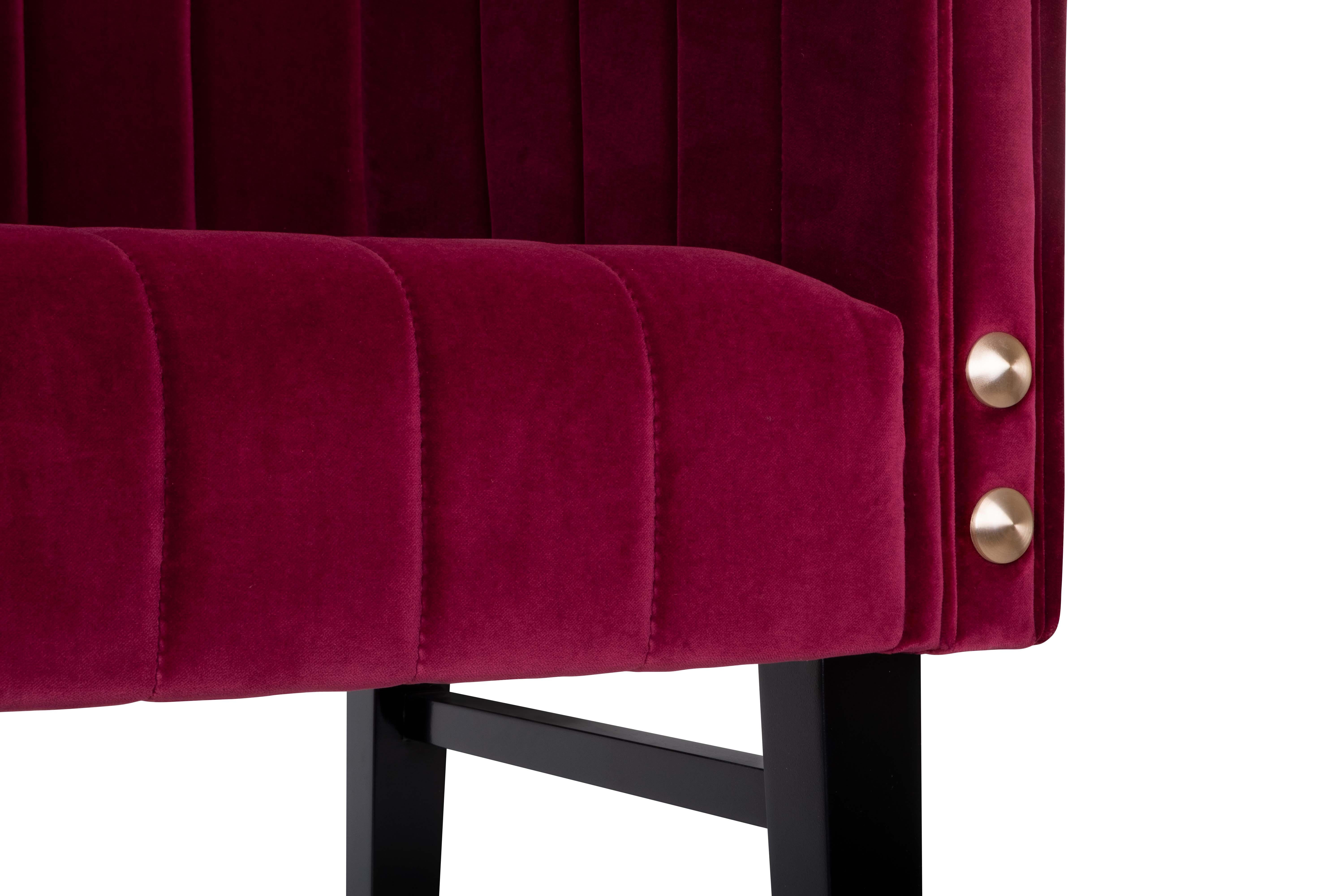 Set de 8 21st Century Leather Inglewood  Chaise de bar en Wood par Porus Studio en vente 7