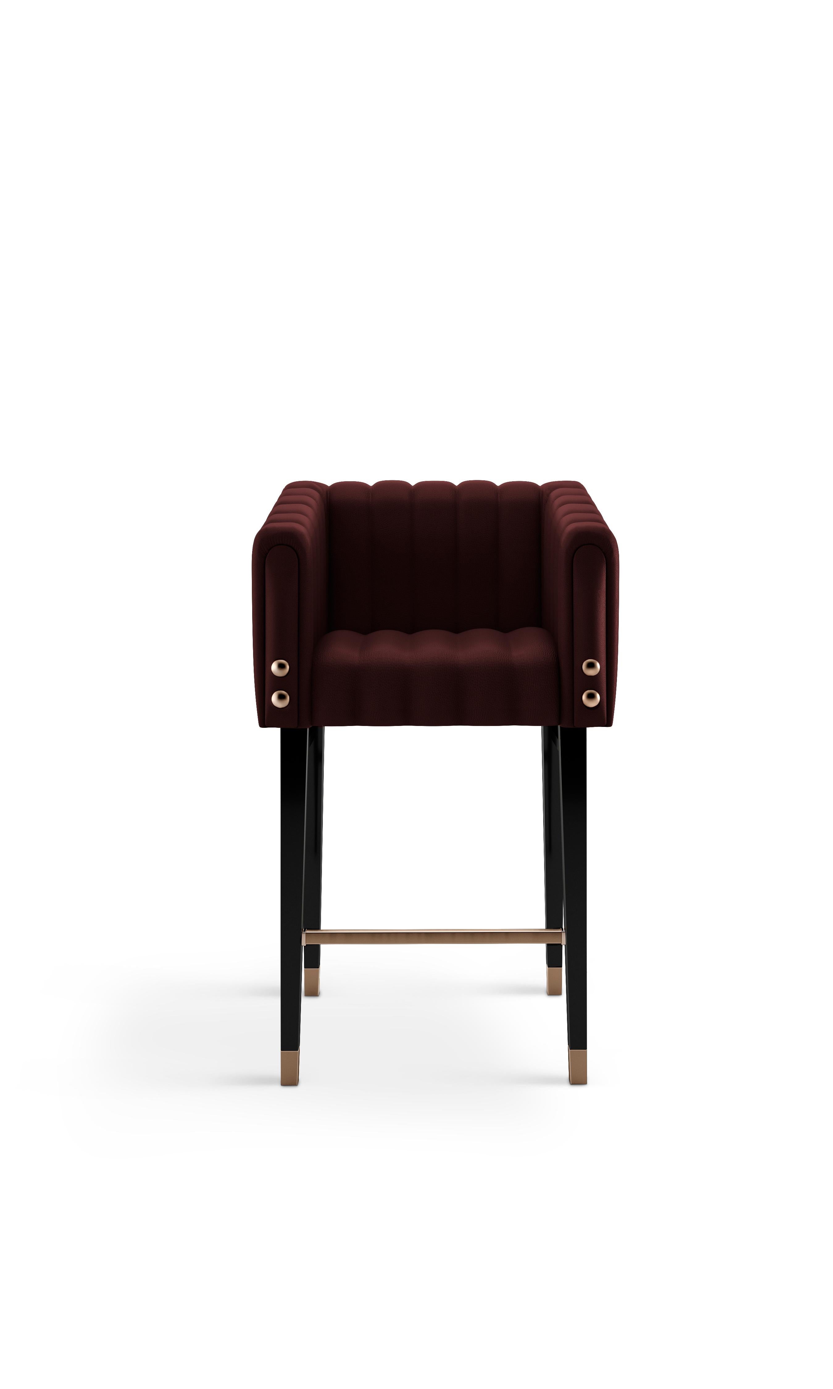 Set de 8 21st Century Leather Inglewood  Chaise de bar en Wood par Porus Studio Neuf - En vente à RIO TINTO, PT